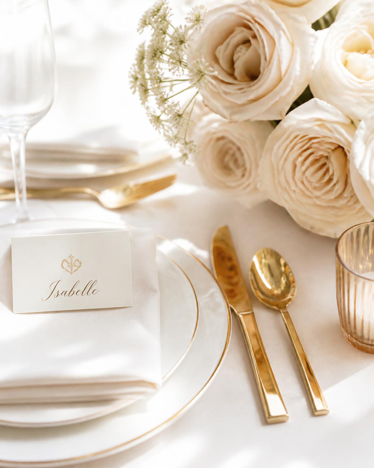 Detail of a luxury event place setting